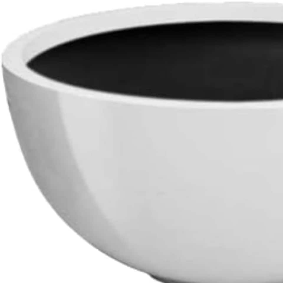 image 1 of Primrose Gloss White Garden Outdoor Fibreglass High Low Bowl Planter 72cm