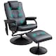 image 1 of HOMCOM Swivel Recliner Chair and Footstool, Faux Leather Massage Recliner Armchair with Remote Control and Round Wrapped Base, Black