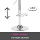image 4 of Neo Cuban Bar Stool Dark Grey Faux Leather Stainless Steel Base Set of Two