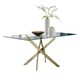 image 1 of Furniturebox Leonardo Glass and Gold Leg Modern 6 Seat Dining Table