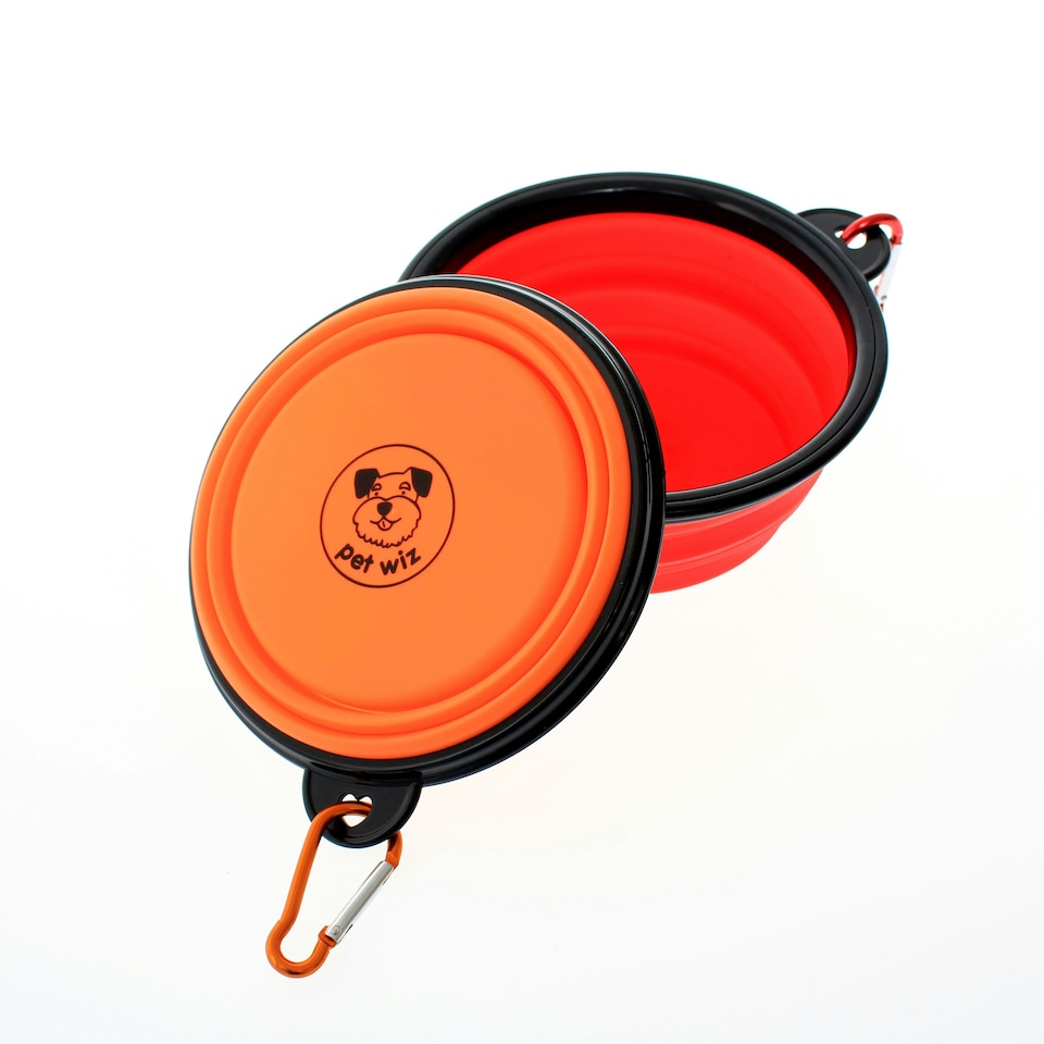 image 1 of Collapsible Silicone Bowl for Dogs - 350ml - Orange