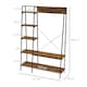 image 3 of HOMCOM Coat Rack, Coat Stand with Shoe Storage, 5 Hooks Brown