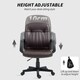 image 3 of HOMCOM PU Leather Office Chair Swivel Home Computer Desk Chair, Dark Brown