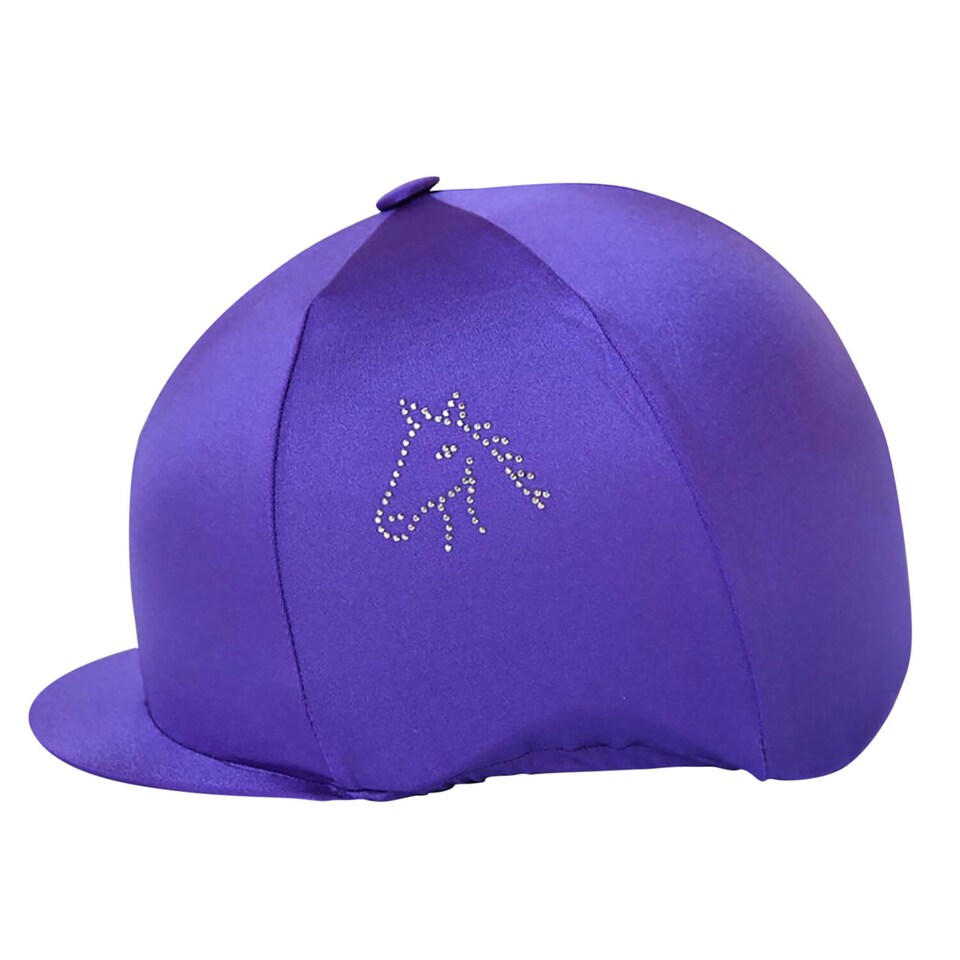 Capz Diamondz Horse Head Lycra Cap Cover - Purple - One Size Purple | One Size