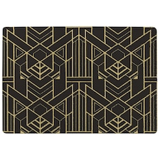 golden lined shape (Rug) Black | XL: 160x230cm