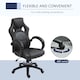 image 6 of Vinsetto Gaming Chair Faux Leather Swivel Computer Racing Gamer Desk Chair for Home Office with Wheels, Gray