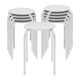 image 1 of Harbour Housewares Metal Stacking Stools - Matt White - Pack of 10 White