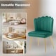 image 6 of HOMCOM Velvet-Feel Shell Accent Chair Home Bedroom Lounge Metal Legs Green