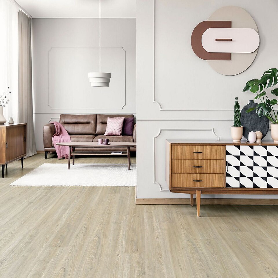 image 1 of Click LVT Flooring SPC 5.0mm NodSl Birchwood Plank Wood Effect For Home & Contract Commercial Use | Brown | Beige | Planks per Pack:  10  | Coverage per Pack: 2.23m² | 1