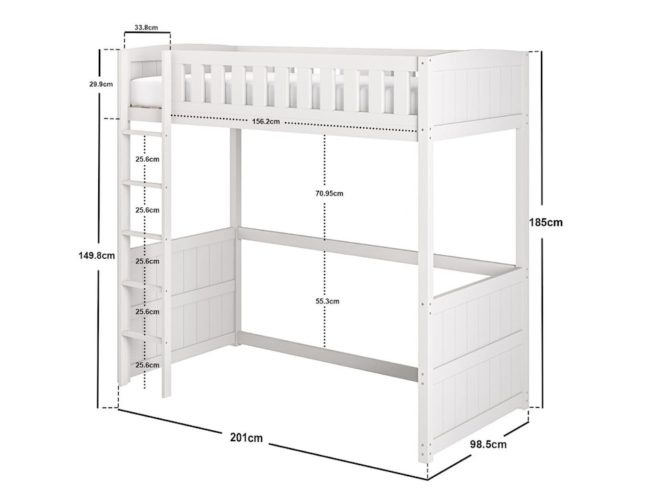 image 1 of Flair Bea Wooden High Sleeper White