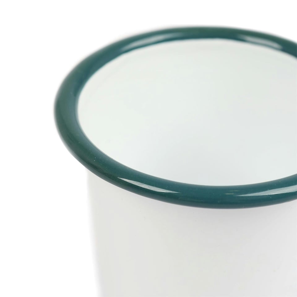 image 1 of Argon Tableware White Enamel Tumblers - 300ml - Green - Pack of 3 Green