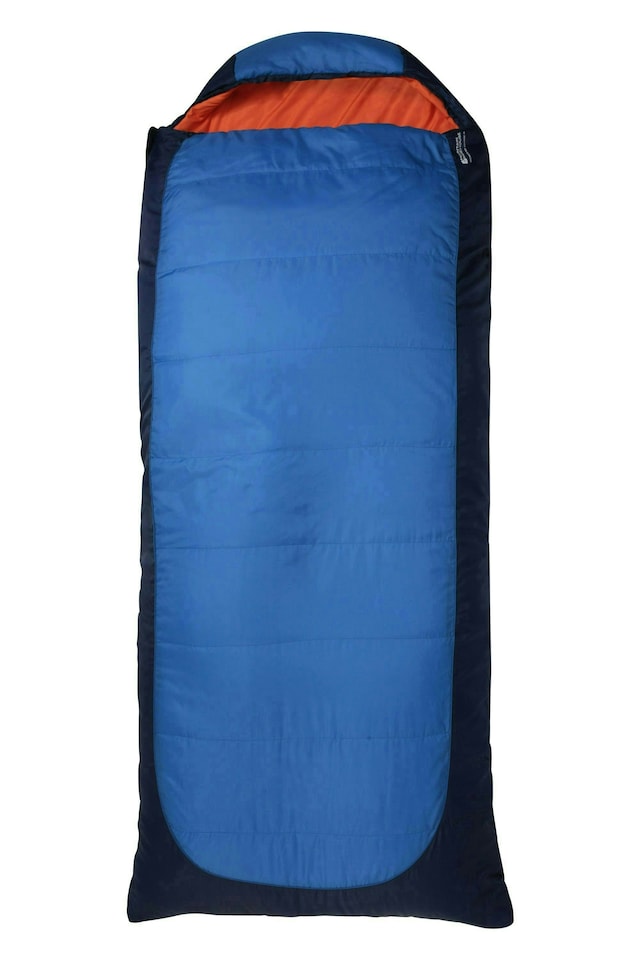 image 1 of Mountain Warehouse Microlite 950 Square Sleeping Bag Compact Camping Sleep Bag Left Handed Zip - Long Length (215cm) | Blue
