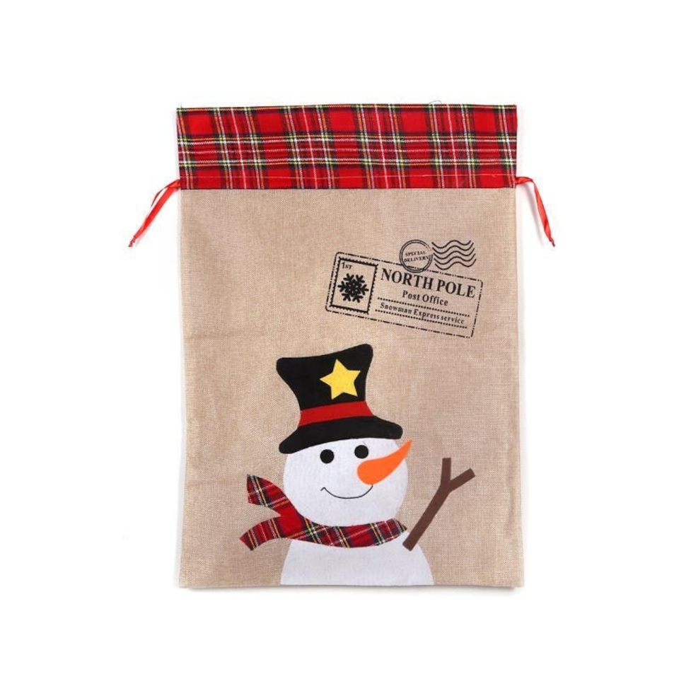 image 1 of Christmas Sack Snowman 50 x 70 cm