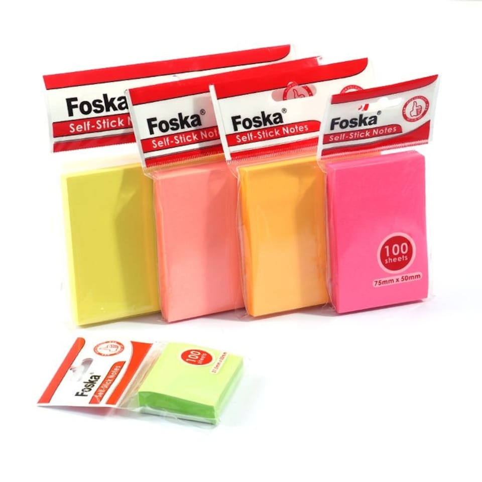 image 1 of Single Pack of 100 Sheets Fluorescent Green Color Sticky Notes 37.5x50mm | Green
