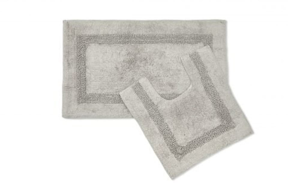 image 1 of Thebes Collection Sparkle Trim 2pc Bathroom Set in Silver