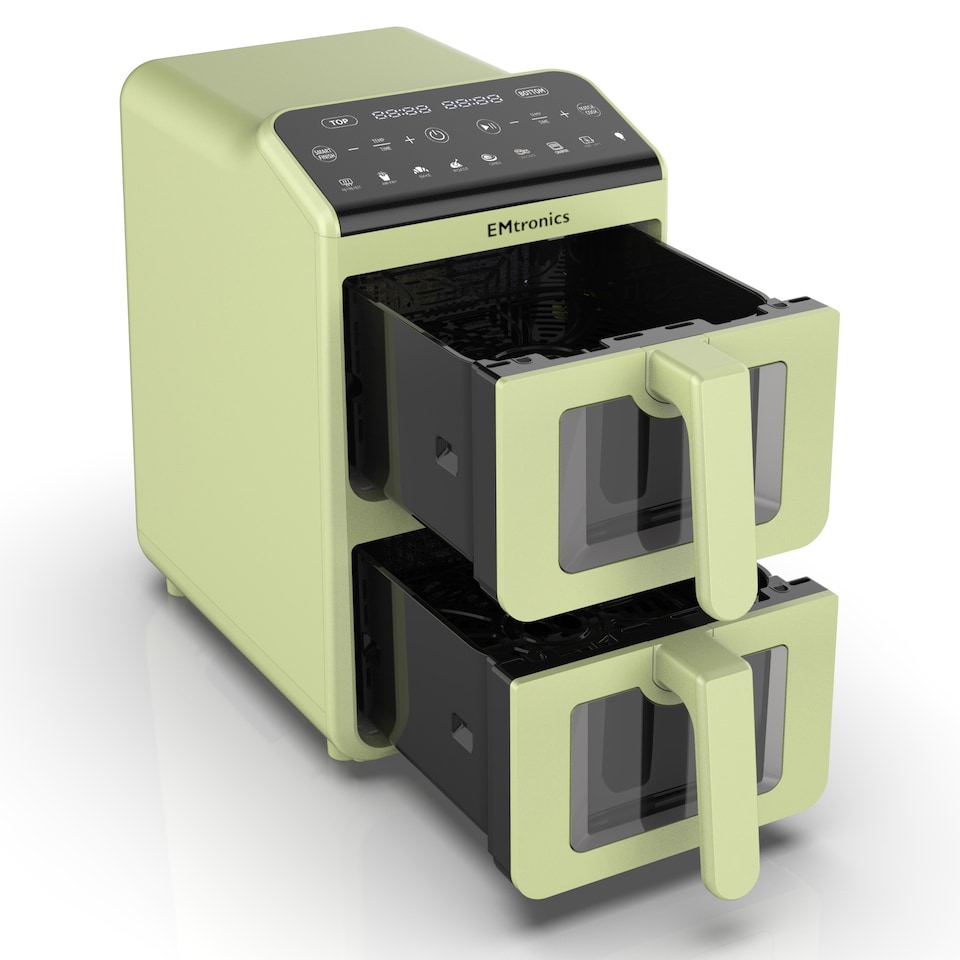 image 1 of EMtronics 10L Stack Dual Air Fryer - Sage Green