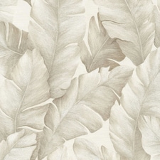 Limetree Kew Tropical Leaves Vinyl Textured Wallpaper - Beige - 10m x 0.5m Brown