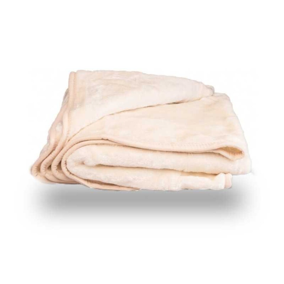 image 1 of Mink Throw Soft Touch Blanket Fleece Faux Fur 150x200cm Cream