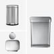 image 2 of Simplehuman 55L Rectangular Pedal bin & 4.5L Round Bathroom Pedal Bin, Brushed Stainless Steel (2 pack bundle)