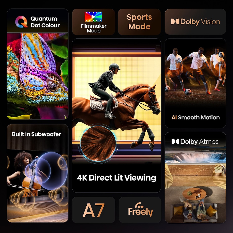 image 1 of Hisense 75 Inches A7QTUK QLED Smart AI TV with Freely