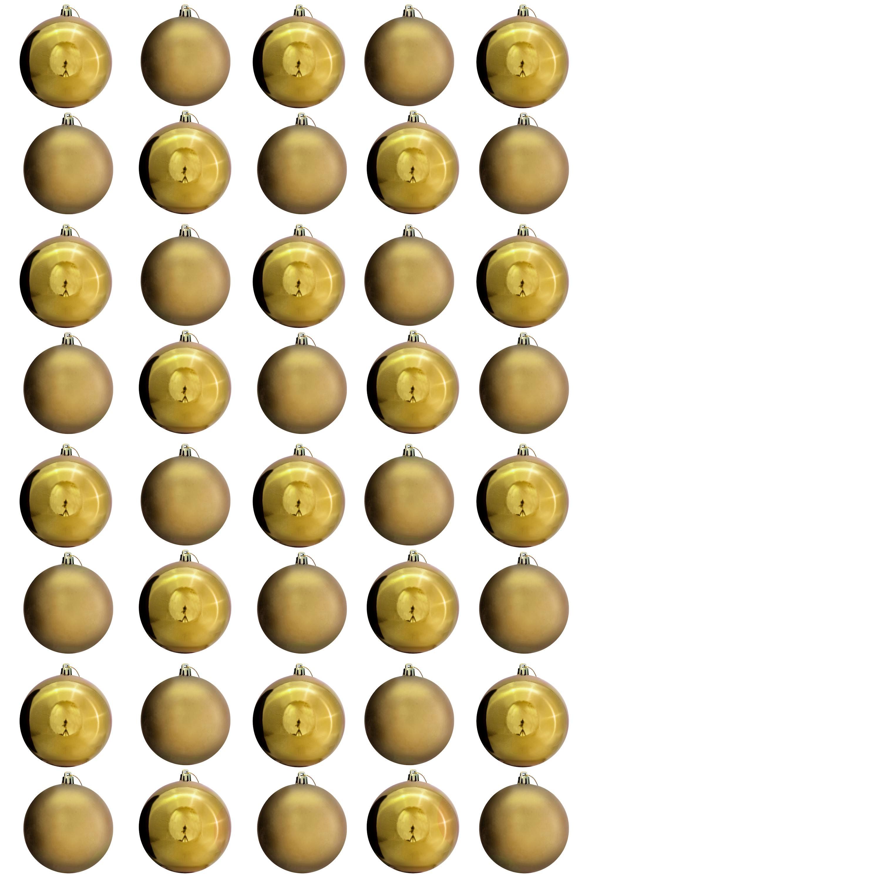 Christmas Tree World 8cm Bauble Set Shiny/Matt (40 pc) - Gold
