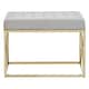 image 1 of Interiors by Premier Mink Velvet Gold Finish Bench, Tufted Velvet Seating For Bedroom Or Living Room, Stainless Steel Frame Bench Gold