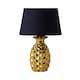 image 1 of ValueLights Pineapple Design Gold Effect Table Lamp With Navy Blue Shade