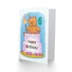 image 2 of Teddy Bear Cake Party Hat Cartoon Cute 6th 6 Year Old Child Kids Birthday Card