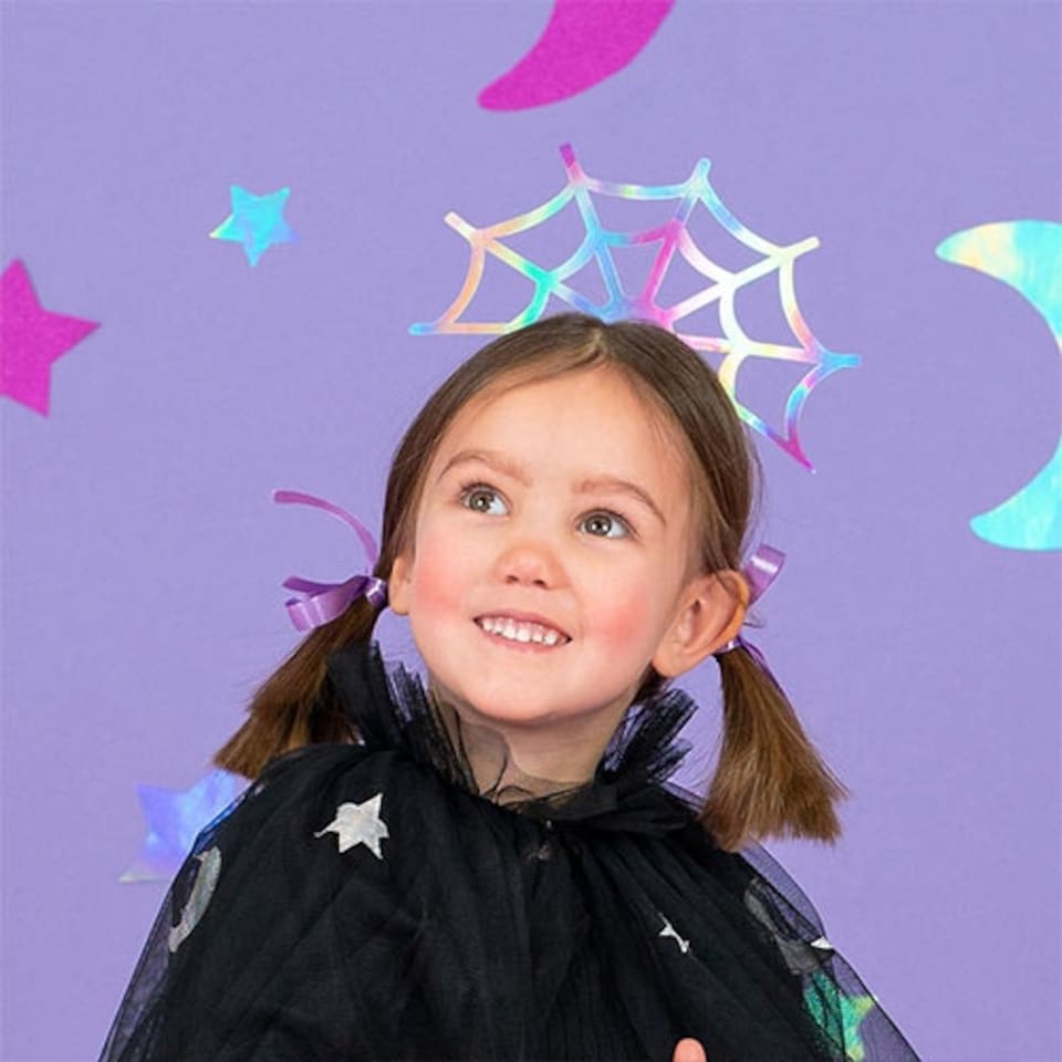 image 1 of Iridescent Spider Web Halloween Fancy Dress Headband