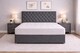 image 2 of 6FT Grey Linen Divan Bed With Headboard & Memory Sprung Mattress 4 Drawers