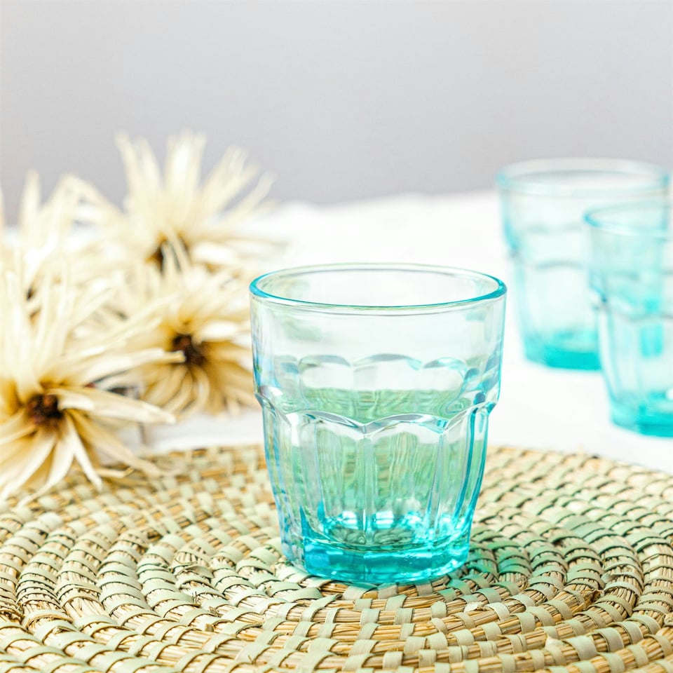 image 1 of Bormioli Rocco Rock Bar Lounge Water Glasses - 270ml - Blue - Pack of 6