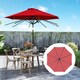 image 10 of Outsunny UPF 50+ Replacement Parasol Canopy Parasol Cover Replacement, Red