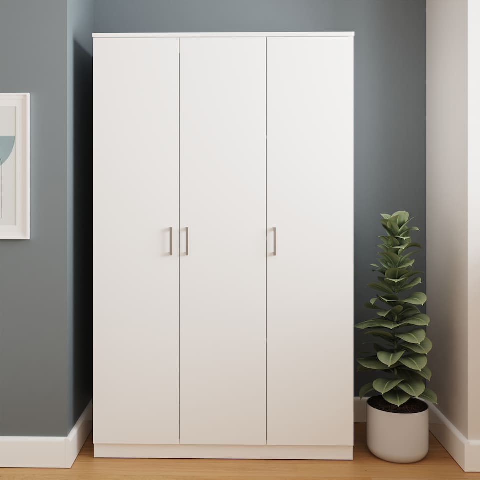 image 1 of Bailey 3 Door Wardrobe | White | White