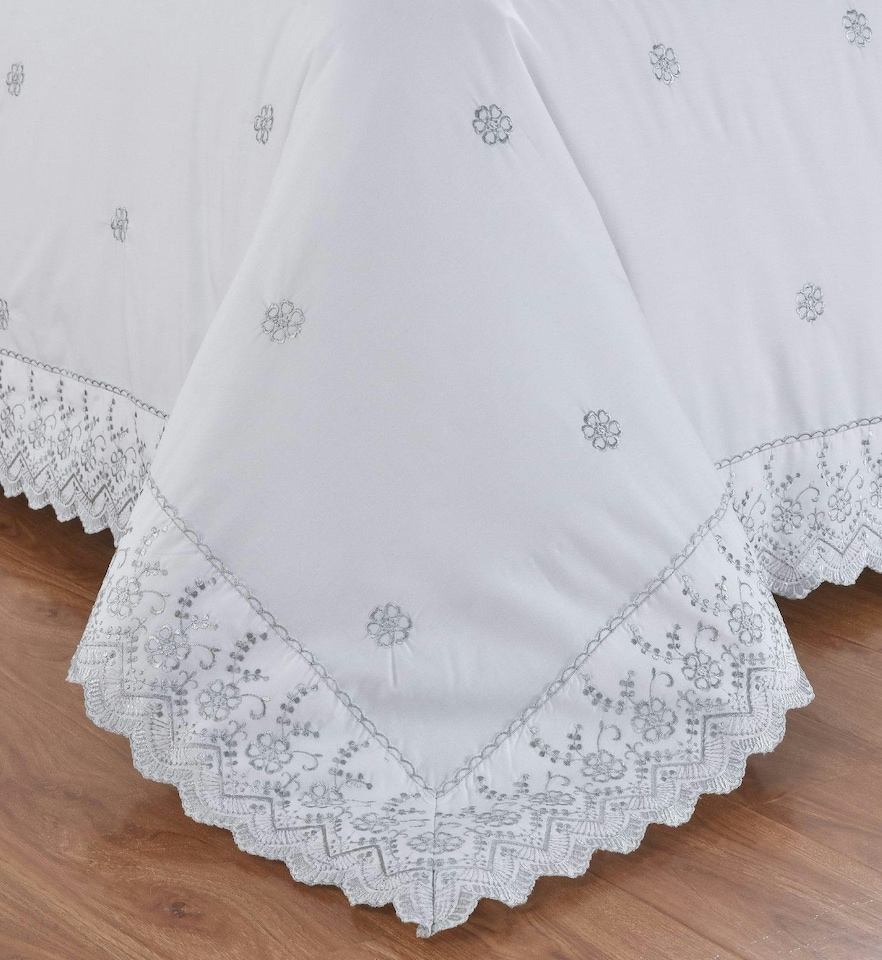 image 1 of Arielle White Duvet Cover Set | White | King