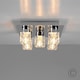 image 2 of ValueLights Ritz Ice Cube Polished Silver Semi-Flush Light & Bulb | Chrome