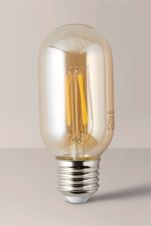 image 1 of ValueLights E27 4W Amber Filament Radio Valve Warm White LED Bulb | Clear