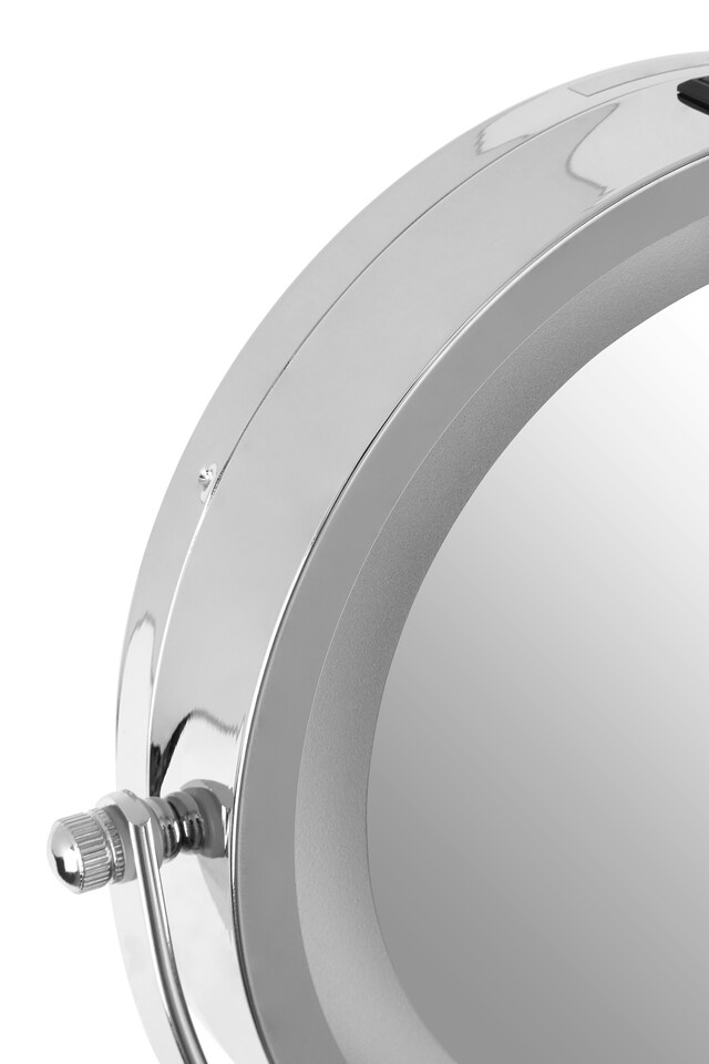 image 1 of Orsina Wall Mounted LED Mirror, Durable 29x18cm Chrome Bathroom Mirror, Swivel Design