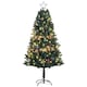 image 1 of HOMCOM 6ft Artificial Christmas Tree with LED Lights and Blue Decorations