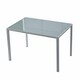 image 1 of Dining Table Grey Glass Kitchen Place for 4 Seats, Dining Table Only (Grey H 75 x L 120 x W 70 cm)