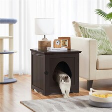 Yaheetech Wooden Enclosed Litter Box N/A | Espresso | One Size