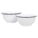 image 1 of Argon Tableware 2pc White Enamel Mixing Bowl Set - Blue