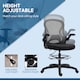 image 4 of Vinsetto Drafting Chair, Ergonomic Tall Office Chair with Flip-up Armrests, Mesh Back, Lumbar Support, Adjustable Height and Foot Ring, Swivel Wheels, for Standing Desk, Dark Grey | Grey