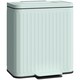 image 1 of HOMCOM 2 x 20L Double Rubbish Bin, Pedal Bin with Soft-Close Lid Green | 40L