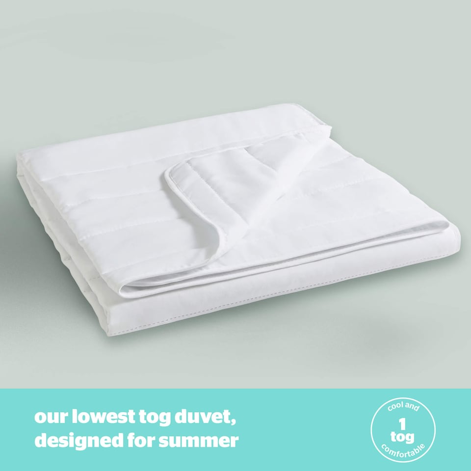 image 1 of Silentnight Summer Breeze 1 Tog Duvet | White | Double