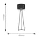 image 3 of ValueLights Lottie Grey Wood Tripod Floor Lamp with Charcoal Boucle Drum Shade