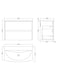 image 2 of Balterley Chartley Contemporary 2 Drawer Wall Hung Vanity Unit with Curved Basin, Autumn Oak, 800mm