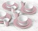 image 3 of 24pc Soft Pink Split Stripe Dinner Set