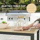 image 4 of Outsunny Garden Dining Table for 6 People with Slatted Table Top Metal Brown | Teak