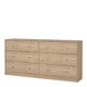 image 3 of May Chest of 6 Drawers (3+3) in Jackson Hickory Oak