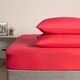 image 4 of OHS Plain Fitted Bed 25cm Deep Elasticated Sheet, Double - Red